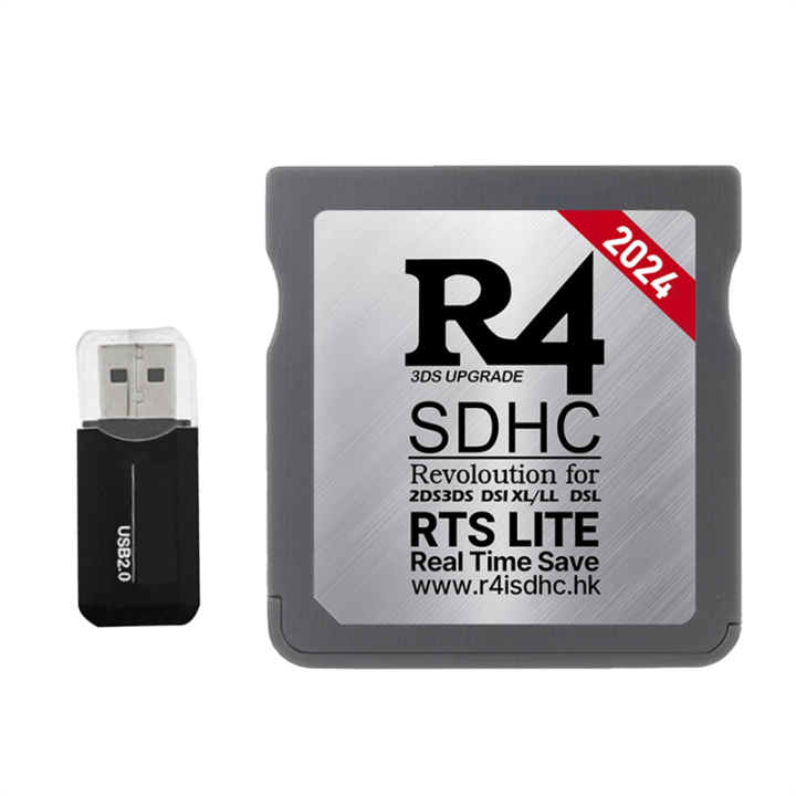2024 R4 Card R4 SDHC Adapter Flash Card HK with USB Adapter for 2DS 3DS DSI XL/LL DSL Game Card Burning Card Durable Easy Install Easy to Use
