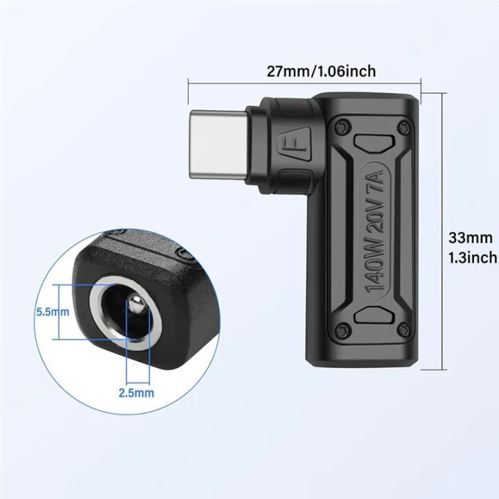 JAERBEE%20PD%20140W%20DC%20to%20Type%20C%20Power%20Charging%20Adapter%20DC%20Female%20Input%20to%20USB%20C%20Male%20Connector%20for%20Phone,Tablet,Laptop%20(F)%20-%20Image%202