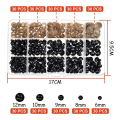 Safety Eyes with Washers, 300Pcs Small Doll Eyes Craft Toy Eyes Teddy Bear Eyes 6mm/8mm/9mm/10mm/12mm, Black Plastic Eye. 