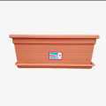 Bagmati Orange Rectangle Flower Pot / Gamala With Plate - Large. 