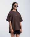 HUBA Unisex Brown Basic T-Shirt For Men and Women. 
