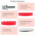 8PCS Sponge Polishing Waxing Buffing Pads Kit Set Compound Auto Car Polisher + M14 Drill Adapter Kit. 