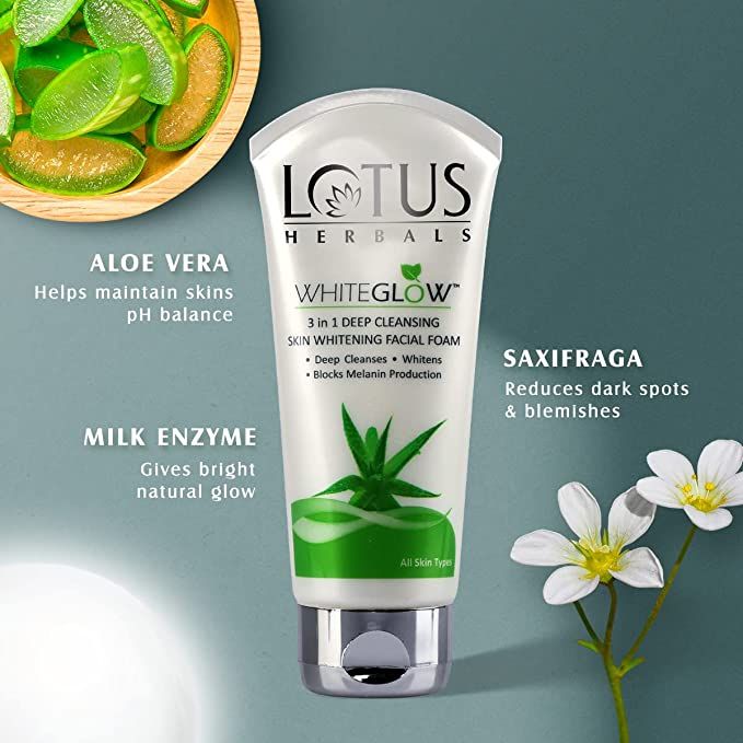 Lotus Herbals WhiteGlow 3 In 1 Deep Cleansing Facial Foam 100g Daraz .np
