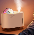 KOJA 300ml Cute Space Bear Rainbow Colorful Air Humidifier Aromatherapy Humidifiers Mini Night Light. 