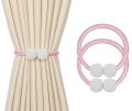 1Pair Round Pearl Polyester & Magnet Curtain Drapery Holdbacks Binding Tie Band Tiebacks - Curtains Tie Bands. 