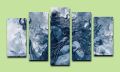 Lord Shiva Meditating Art | Blue Canvas Print- 5 Piece. 