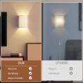 Rechargeable Wall Sconce Magnetic Wireless Lamp Set Kit RGB Colors Dimmable with Fabric Linen Shade and Remote, Lighting 2Pcs. 