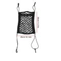 NAMUNY 3-Layer Car Mesh Organizer, Stretchable Seat Back Net Bag, Barrier of Backseat Pet Kids, Cargo Tissue Purse Holder, Driver Storage Netting Pouch. 