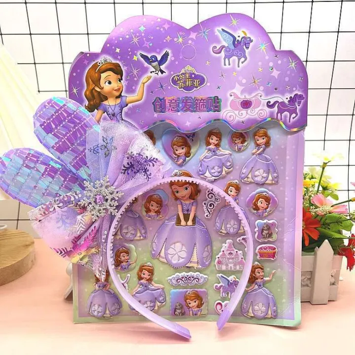 New%20Childrens%20Rabbit%20Ear%20Headband%20Furong%20Leather%20Three-dimensional%20Bubble%20Girl%20Princess%20Dress%20Up%20Cartoon%20Sticker%20Gift%20-%20Image%208