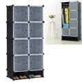 8 Cubes Plastic Wardrobe with Shoe Rack. 