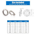304 Stainless Steel Spring Lock Washer Set (410-Pcs,8-Size). 