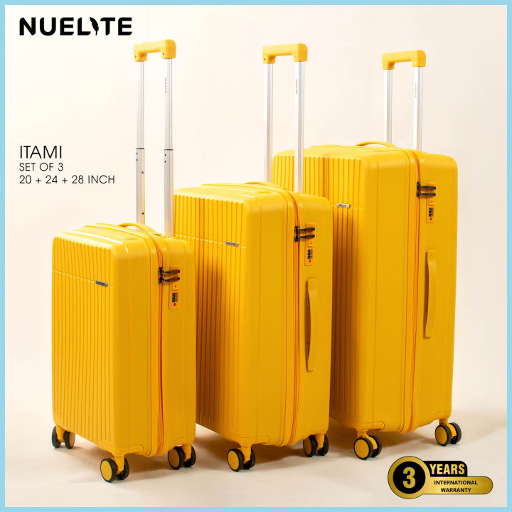 NUELITE%203%20Piece%20ITAMI%20Trolley%20Luggage%20Set%20Hard%20Shell%20Suitcase%20With%208%20Wheels%20Anti%20Theft%20Lock%20Travel%20Suitcase%20Luggage%20-%20Image%202
