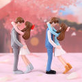1 Pair Couple Figurine Romantic Plastic Sweety Lovers Embracing Couple Statue Desktop Decor for Valentine's Day. 