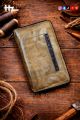 Hz Genuine Leather Long Wallet Vintage Zip-around Clutch with External Card Slot & Multi-Card Organizer, Large Capacity Travel Purse for Men & Women. 