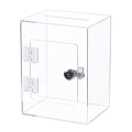 Acrylic Donation Ballot Box- Tip Jar for Money with Lock Key Suggestion Box Comment Box Vote Box. 
