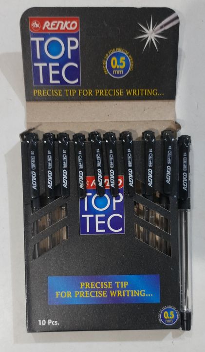 Renko Top Tec Ball Pen-10units - black