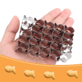 Gold Fish Cracker Cutter,25 Cavity Fish Cookie Cutter Stainless Steel Mini Fish Shaped Molds for Non-Stick Dough Biscuit. 