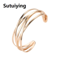 Sutuiying JCYMONG New Fashion Gold Silver Color Geometric Adjustable Open Cuff Bangles Bracelets for Women 2020 Hollow Indian Jewelry. 