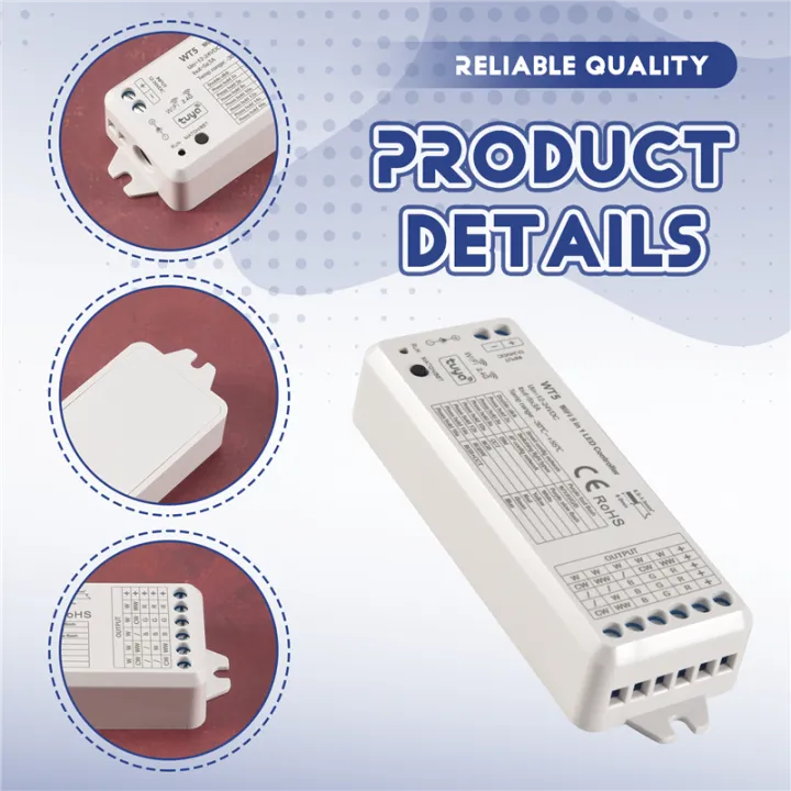NAMUNY%20Tuya%20LED%20Controller%205%20in%201%20Dimmer%20CCT%20RGB%20RGBW%20RGBWW%20RGBCCT%20Strip%20Smart%20Life%20Wifi%202.4G%20RF%20Remote%20Controller%2012-24V%20WT5%20-%20Image%203