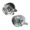 fasdaga 2x Retro Bicycle Bike Accessory Front Light Bracket Vintage 3LED Headlight (Black&Silver). 