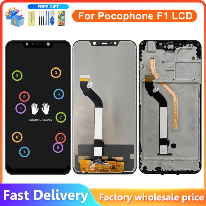 Clearance sale 6.18'' Display For Xiaomi Poco F1 LCD M1805E10A Display Touch Screen Digitizer Assembly With Frame For Mi Pocophone F1 Screen