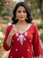 Aamayra Fashion House Red Coloured Short Kurti For Women. 