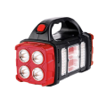 USB Rechargeable Flashlight Solar LED Light with COB Work Light 4 Gear Charge Mobile Phone Camping Lamp ,2678 Rose Red. 
