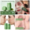 Green Mask Stick, Green Tea Purifying Clay Stick Mask Oil Control Solid Mask Deep Cleaning Moisturizing Mask (PAQIMAN). 