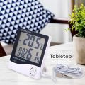 Digital Hygrometer Thermometer Humidity Meter With Clock LCD Display. 