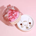 Creative Valentine's Day Rose Gift Box Ring Necklace Jewelry Box Proposal Jewelry Box. 