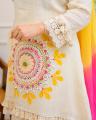 Women’s Pure Cotton Schiffli & Lino Kurti Pant with Lahariya Dupatta Set By Sapnaaz Fashion. 