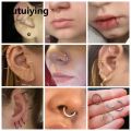 Sutuiying 1PC Titanium Segment Nose Piercing 12G Septum Clicker Pirsing Earring 14G Nostril Piercing Helix Conch Pirsing Nariz 20G Jewelry. 