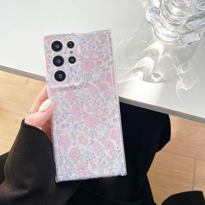 Korean%20Style%20Casing%20Compatible%20For%20Samsung%20Galaxy%20A32%20M32%20A42%20A52%20A52S%20A72%20A03%20A03S%20A13%20A23%20A33%20A53%20A73%204G%205G%20Phone%20Case%20Transparent%20Purple%20Flower%20Small%20Floral%20Girl%20Soft%20TPU%20Cover%20-%20Image%208