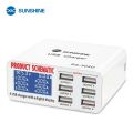 Quick Charge 3.0 6Port USB Fast Charging Dock, Strong Compatibility USB Charger, Multi Port USB Wall Charger, LCD Display ligent IC Auto Detect Tech. 