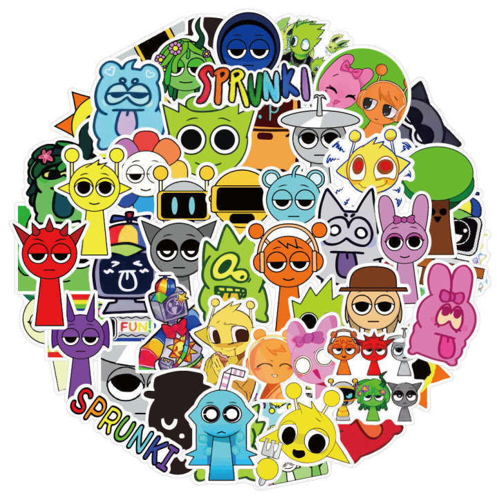 50 Rhythm Box Incredibox Sprunki Graffiti Lage Skateboard IPAD Stickers
