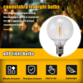 6Pcs G40 Bulbs,E12 Screw Base LED Globe Bulbs for Solar String Lights. 
