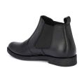 Black Classic Leather Ankle Boots For Men. 