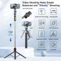 F16 Selfie Stick Tripod with 1708mm Long 8-Section Pole, Bluetooth Remote, 360° Rotation, 1/4 Interface, for Phone Camera Vlog. 