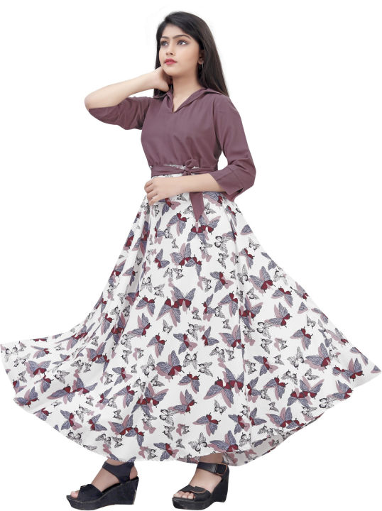 Fabdale%20Crepe%20Printed%20Fit%20&%20Flare%20Maxi%20Kids/Girl%20Dress%20%7C%20Party%20Wear%20Elegance%20(AARY-024)%20-%20Image%202