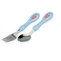 Newborn Baby Child PP Material Spoon Fork Set - Cute Stainless Steel Baby Feeding Utensils (2 Pieces). 