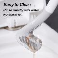 Toilet Brush, Deep Cleaning Flexible Silicone Toilet Bowl Cleaning Brush with Non-Slip Long Handle, Wall-Mounted Quick Drying Toilet Cleaner Brush. 