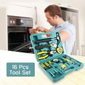 16 Pcs Tool Set – Complete Hand Tool Kit for Home, DIY, and Professional Use. 