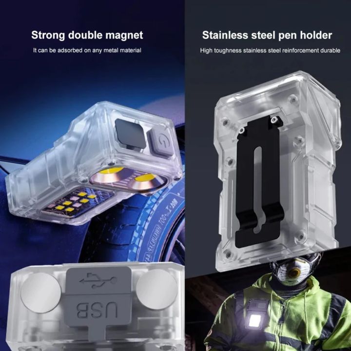 Multifunctional%20Type-C%20Rechargeable%20Fluoresce%20Flashlight%20Rotatable%20Head%20LED%20Display%20Camping%20Work%20Light%20Strong%20Light%20COB%20Hat%20Clip%20Light%20Night%20Running%20-%20Image%207