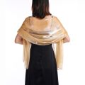 Fashion Solid Color Silky Shawls and Wraps Transparent Organza Sunscreen Long Shiny Cloak Scarves Soft Wedding Bridal Shawl. 