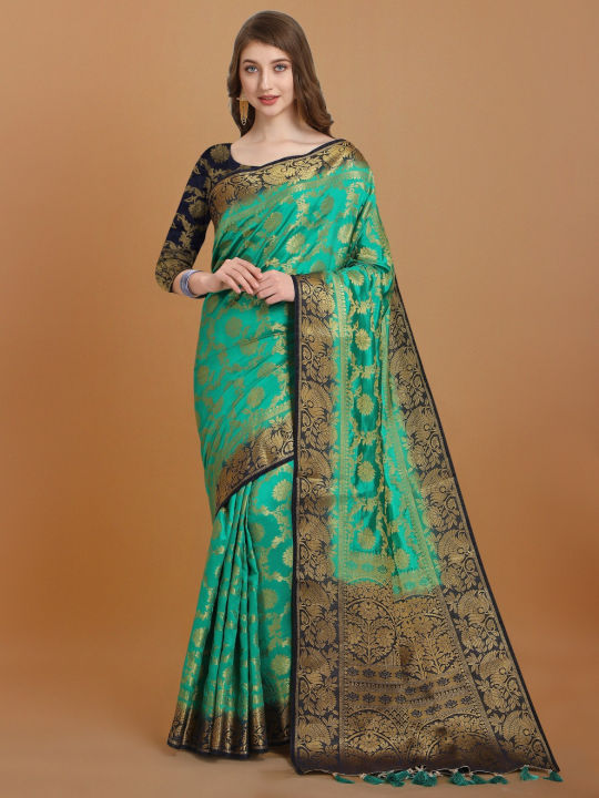 Woven%20Banarasi%20Cotton%20Silk%20Saree%20For%20Women%20-%20Image%203