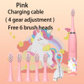 New style 【Top Picks】Sonic Electric Toothbrush Children's Clean Timer Cartoon Kids With Replacement Head Ultrasonic IPX6 Waterproof Rechargeable. 