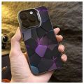 MissConnie Hexagonal Irregular Shape Purple Energy Phone Case Compatible for IPhone 15 11 12 13 14 7 8 Pro Max XR X XS Max Soft Shockproof Cover. 