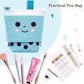 Standing Pencil Case Cute Telescopic Pen Holder Kawaii Stationery Pouch for Students Women Teens Girls Boys (PURPLE). 