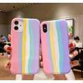 Rainbow Phone Case for iPhone 11 pro max Silicone Color Drew Cute Back Cover Quality Colorful Protect Shell. 