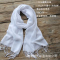 Tie-dye white cotton linen scarf for children hand-dyed cotton tassel scarf printed polyester shawl travel gifts. 